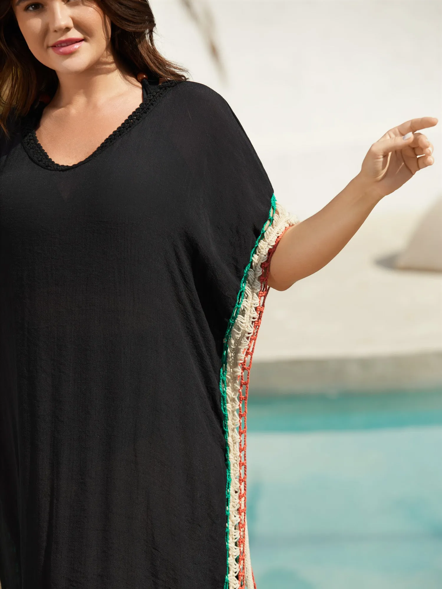 Color Contrast Cut-Out Swim Cover-Up sold by Bloomchic product image thumbnail 5