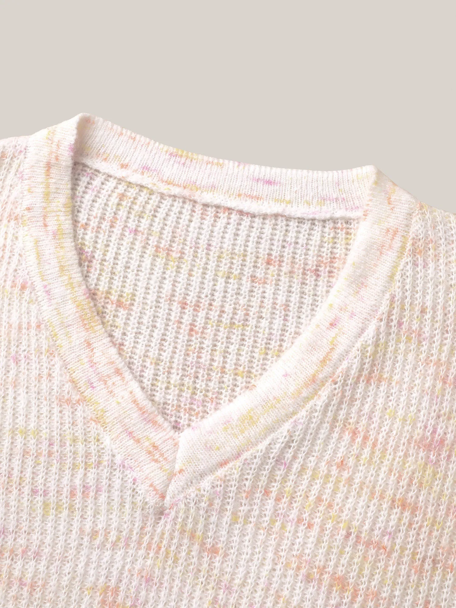 Ribbed Texture V-Neck Fitted Pullover sold by Bloomchic product image thumbnail 5