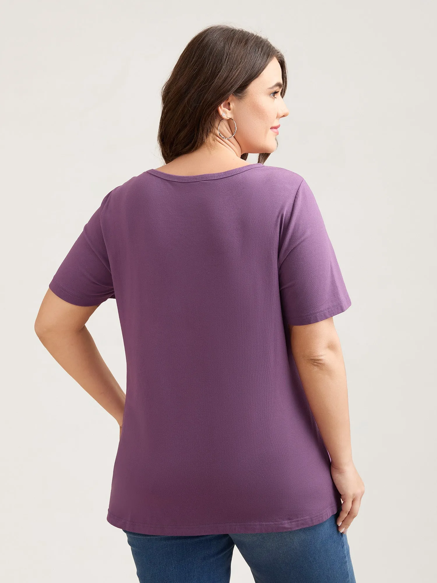 Cotton Flirty Cutout Curvy T-Shirt sold by Bloomchic product image thumbnail 4