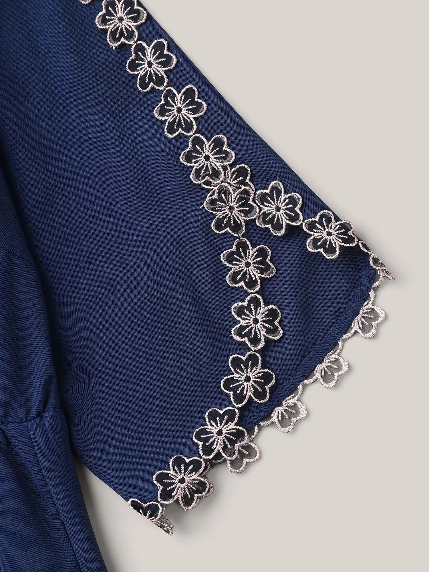 Lace Detail Trumpet Sleeve Midi Dress sold by Bloomchic product image thumbnail 5