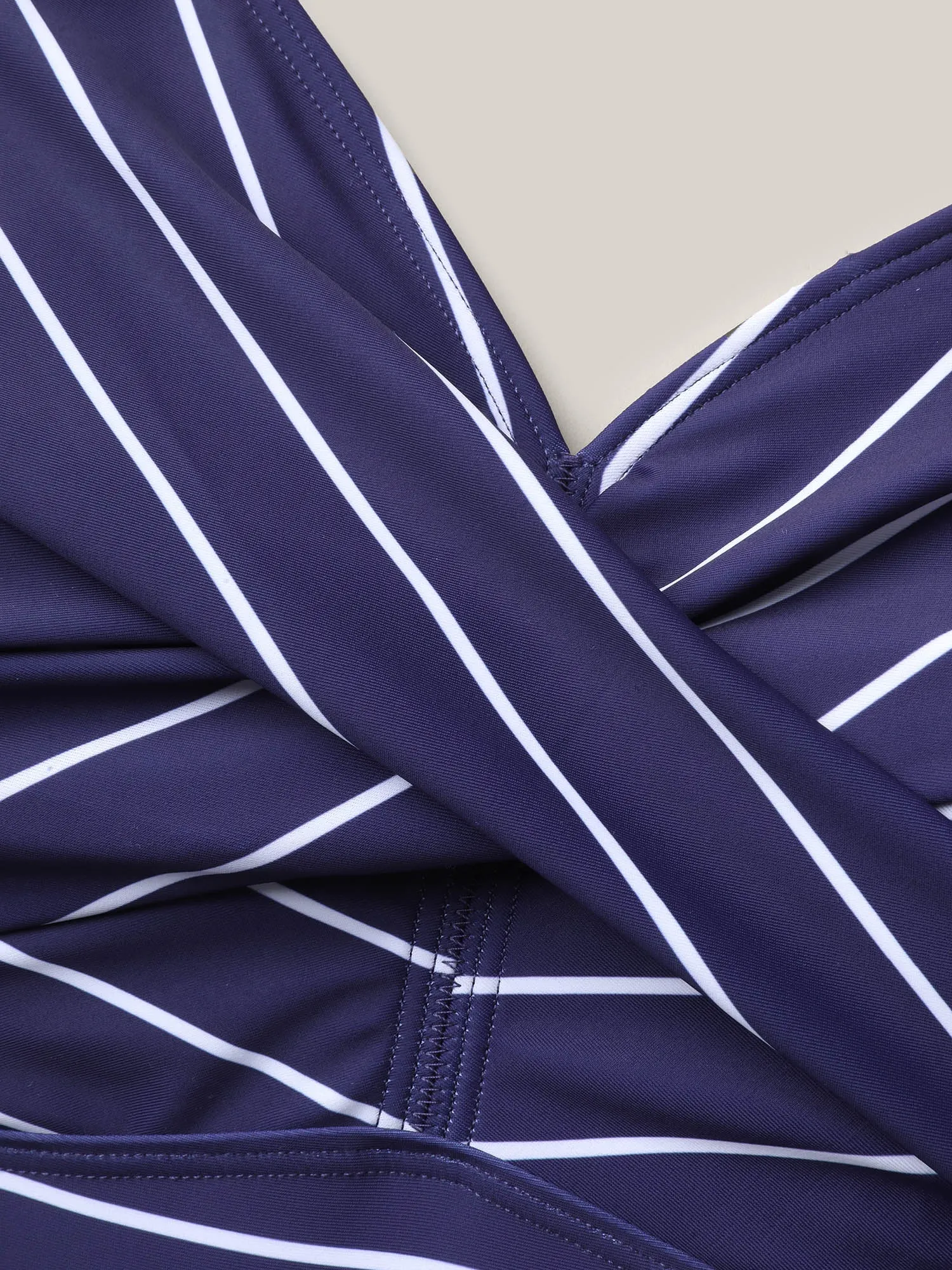 Nautical Striped Print Front-Twist Swim Top sold by Bloomchic product image thumbnail 5