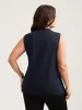Knotted Neckline Fitted Sleeveless Blouse sold by Bloomchic