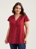 Polka Dot Print Toothpick Pleat Blouse sold by Bloomchic