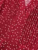 Polka Dot Print Toothpick Pleat Blouse sold by Bloomchic