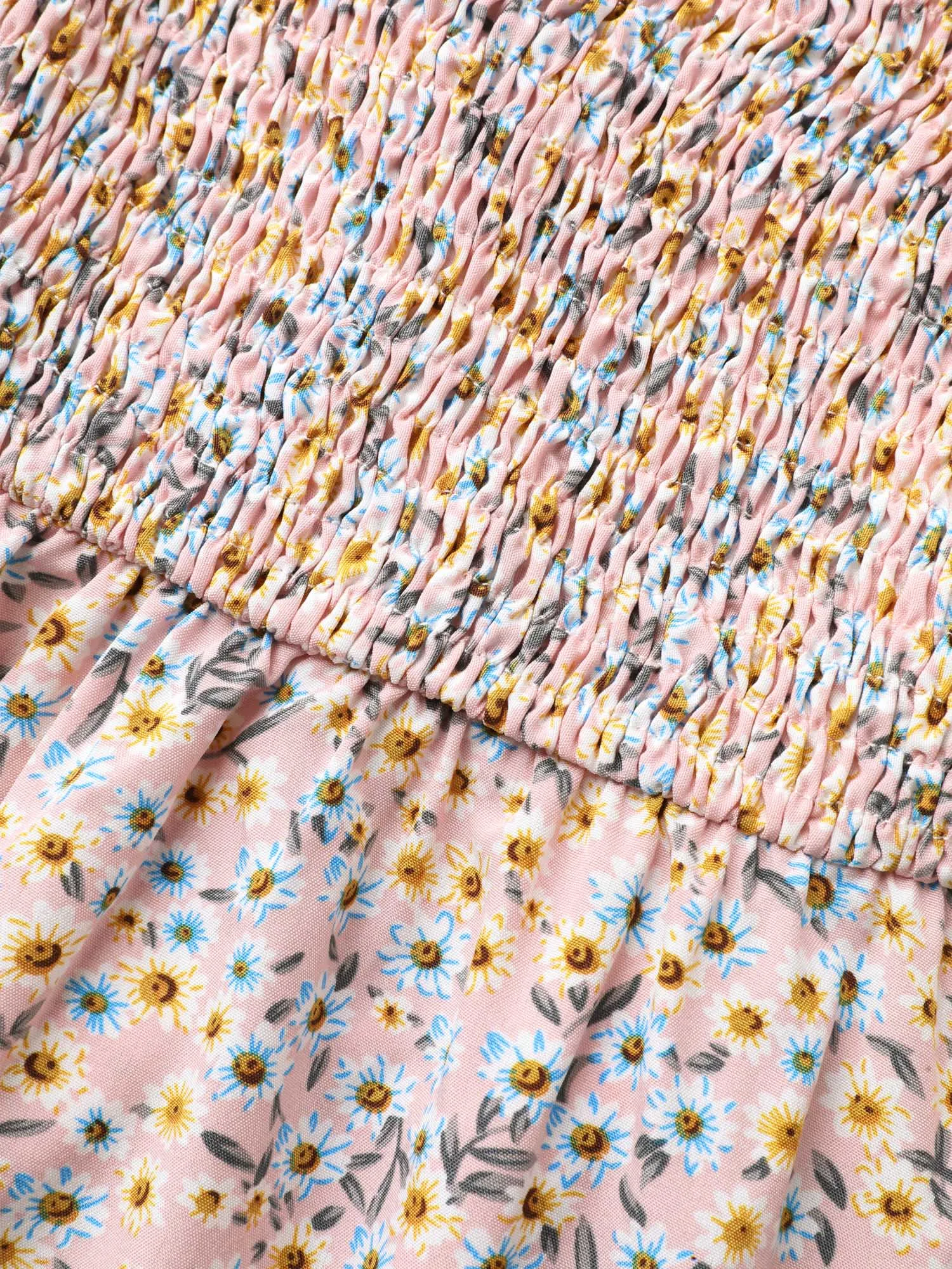 Floral Print Shirred Bodice Peplum Top sold by Bloomchic product image thumbnail 5