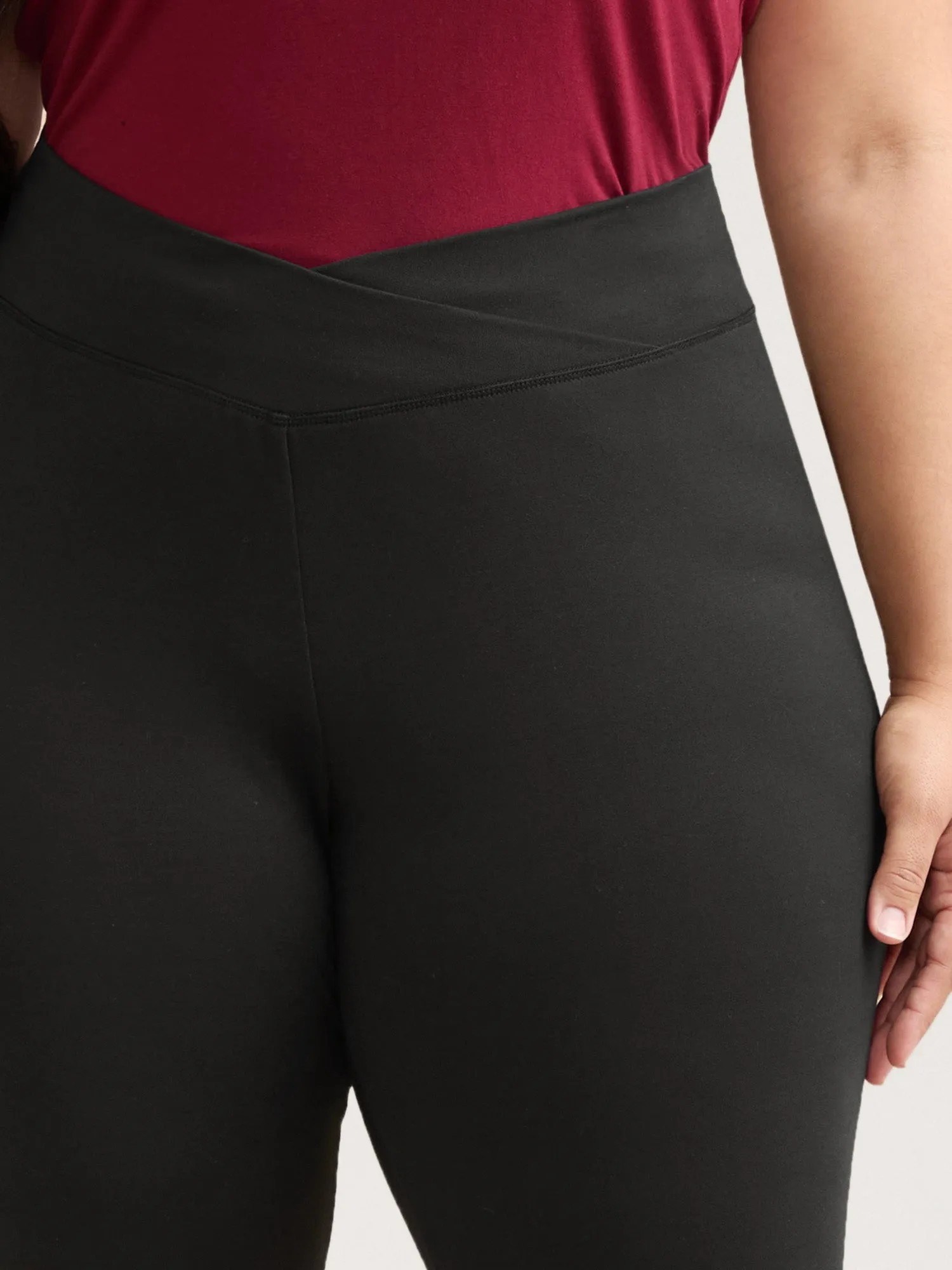 Overlap Waist Spliced Tight Pants sold by Bloomchic product image thumbnail 5