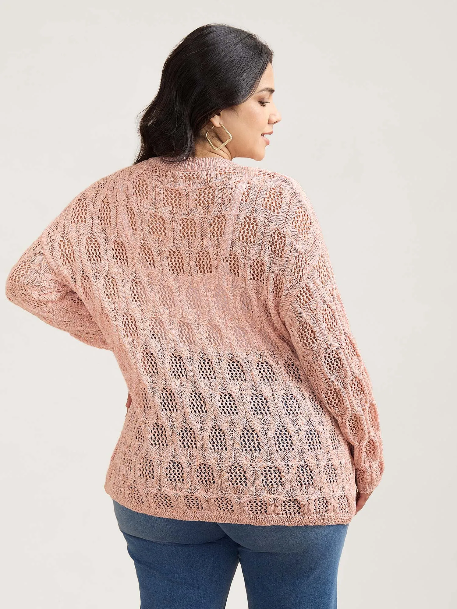 Textured Cut-Out Ribbed Hem Pullover sold by Bloomchic product image thumbnail 2