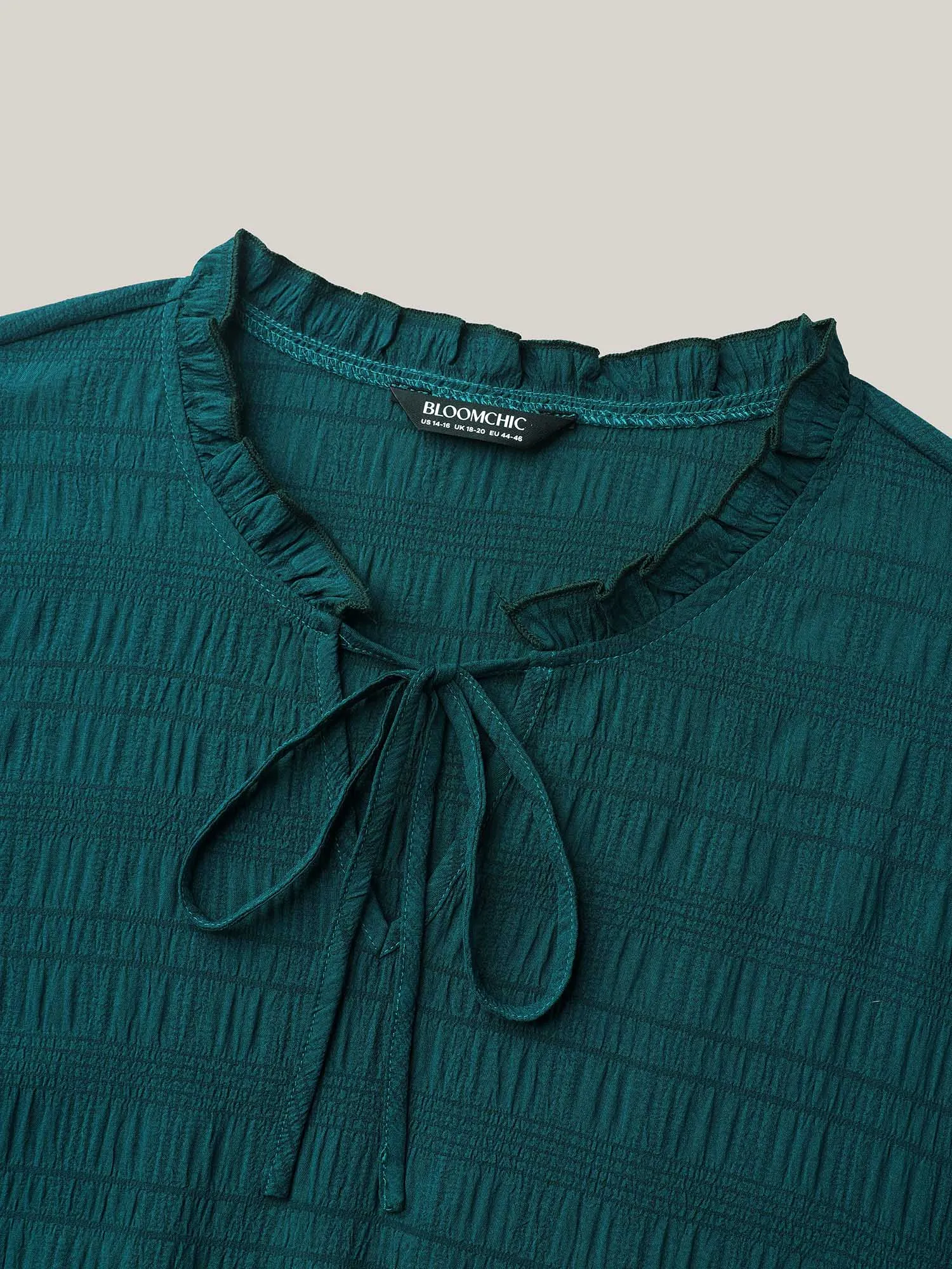 Stretchy Waist Frill Trim Pockets Midi Dress sold by Bloomchic product image thumbnail 5