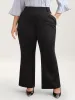 Stretchy Waist Zipper Pocket Flared Pants sold by Bloomchic