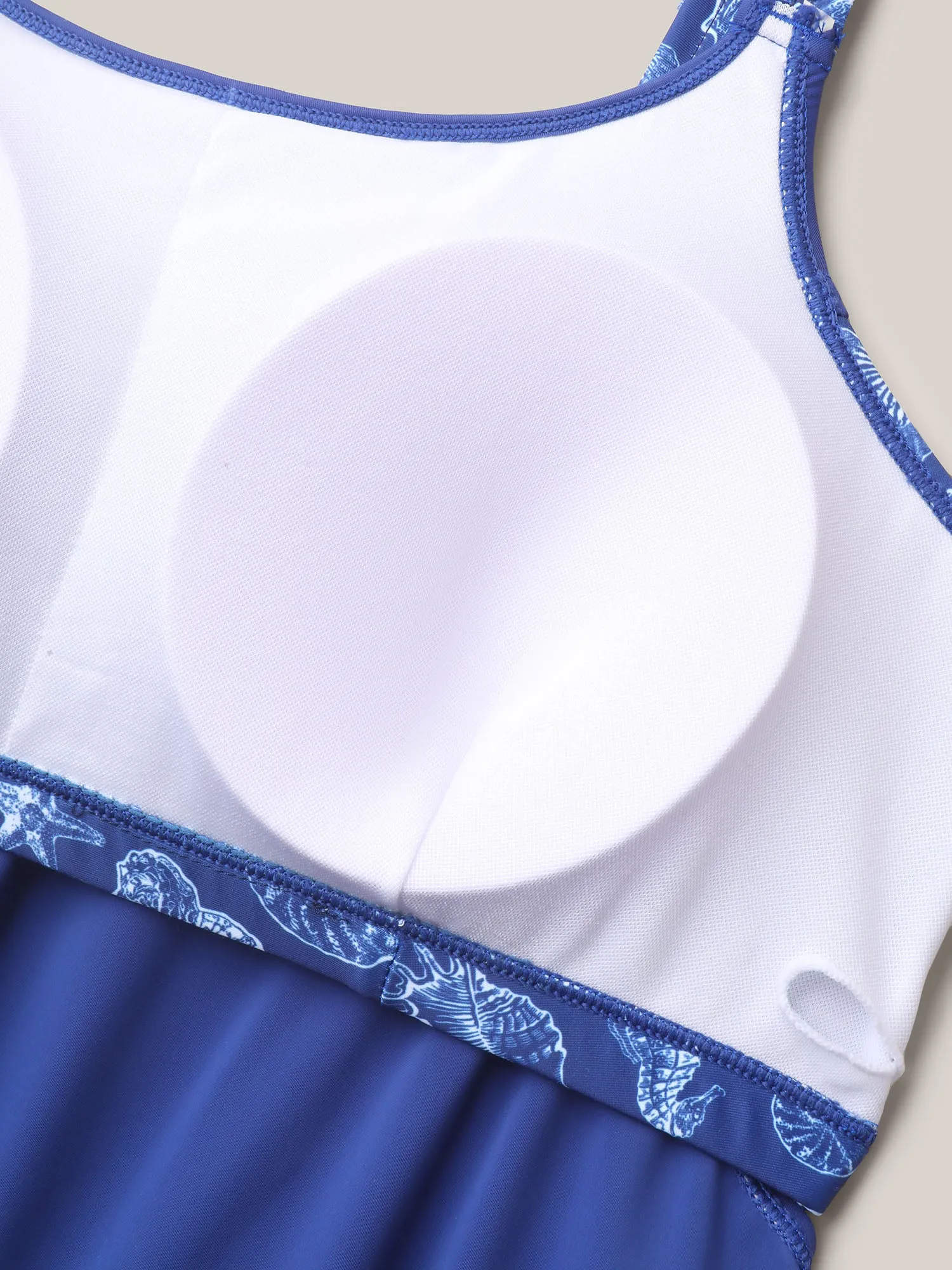 Marine Print Cut-Out Pleated Swim Top sold by Bloomchic product image thumbnail 5