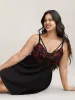 Floral Lace Spliced Neck Tie Sleep Dress sold by Bloomchic