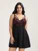 Floral Lace Spliced Neck Tie Sleep Dress sold by Bloomchic