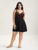 Floral Lace Spliced Neck Tie Sleep Dress sold by Bloomchic