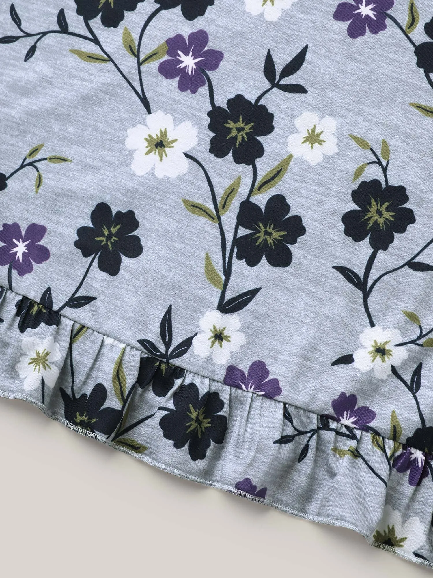 Floral Print Frill Trim Knit Top sold by Bloomchic product image thumbnail 5