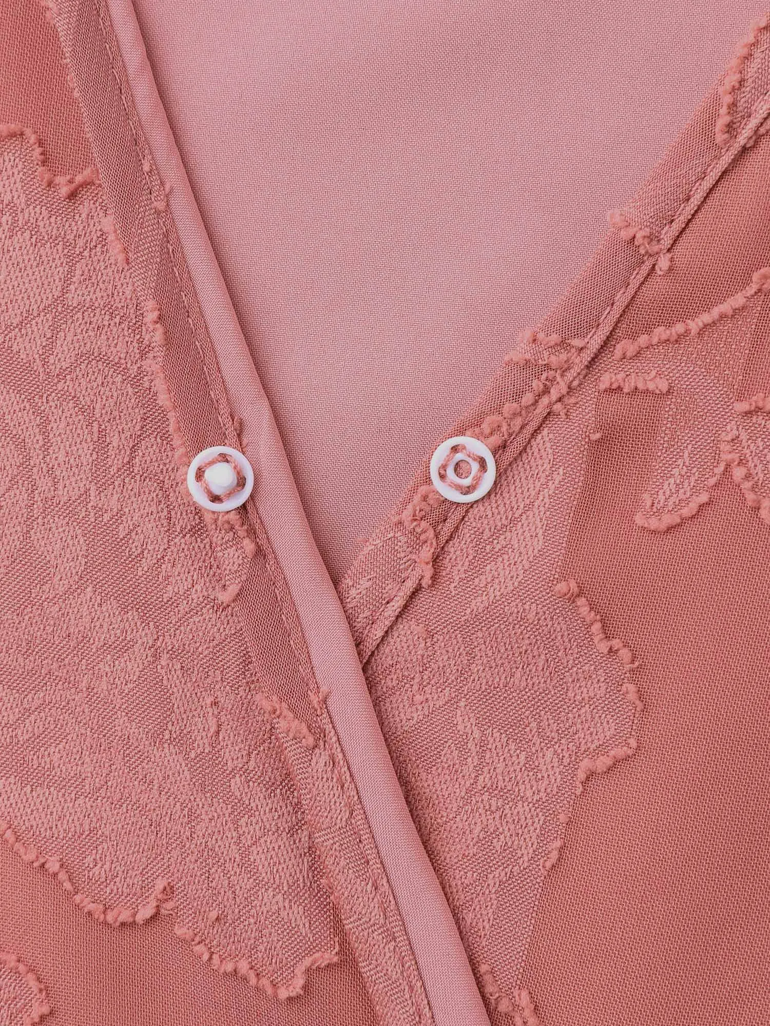 Textured Surplice Neck Flared Sleeve Midi Dress sold by Bloomchic product image thumbnail 5