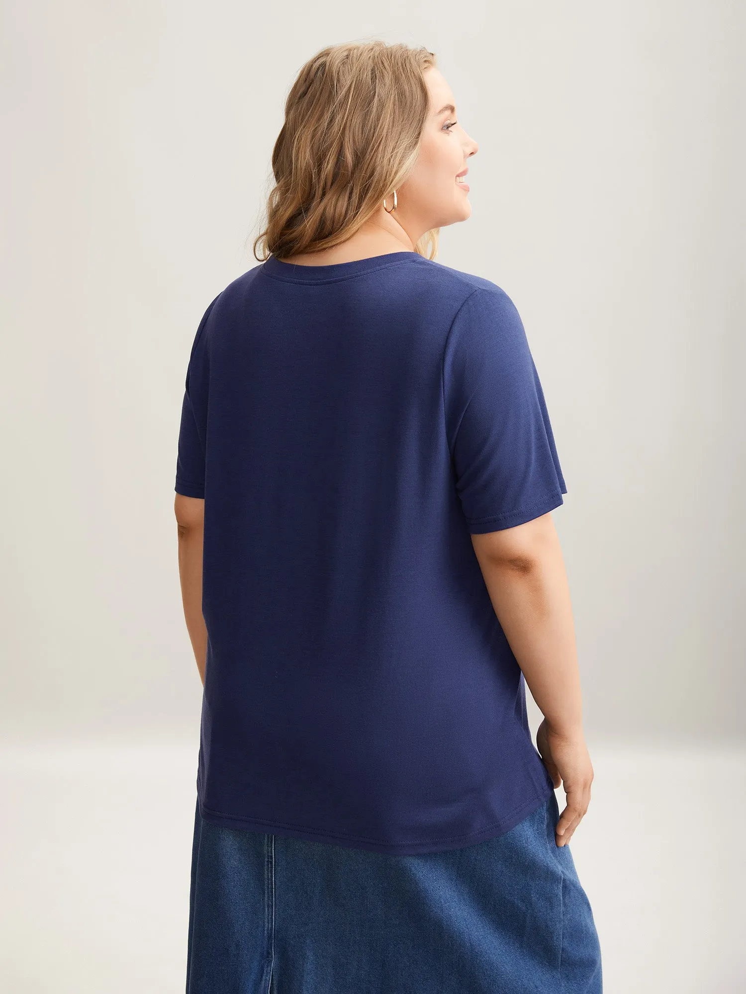 Plants Print Stretchy Crew Neck T-Shirt sold by Bloomchic product image thumbnail 3