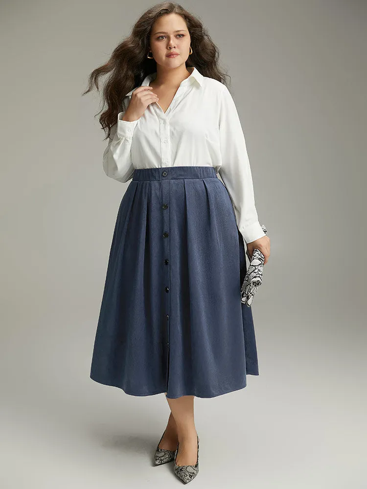 Plain Textured Button Detail Pocket Skirt sold by Bloomchic product image thumbnail 4