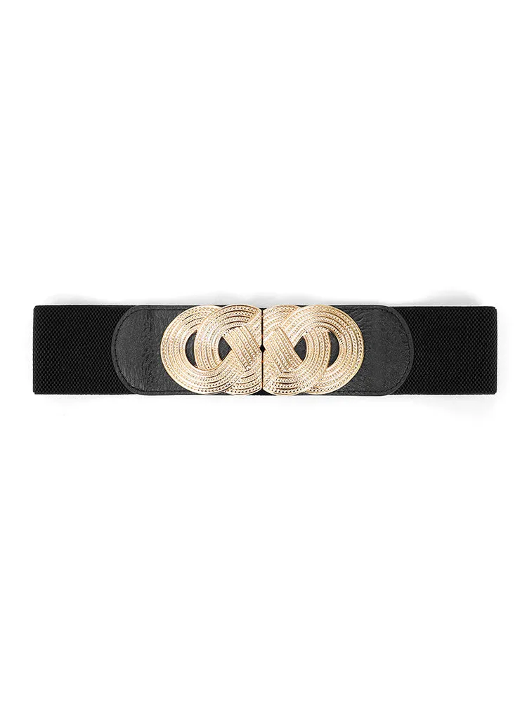 Embossed Metal Buckle Patchwork Belt sold by Bloomchic