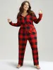 Plaid Zipper Hooded Fluffy Ball Pocket Sleep Jumpsuit sold by Bloomchic