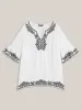 Boho Print Split Neck Relaxed Fit Blouse sold by Bloomchic