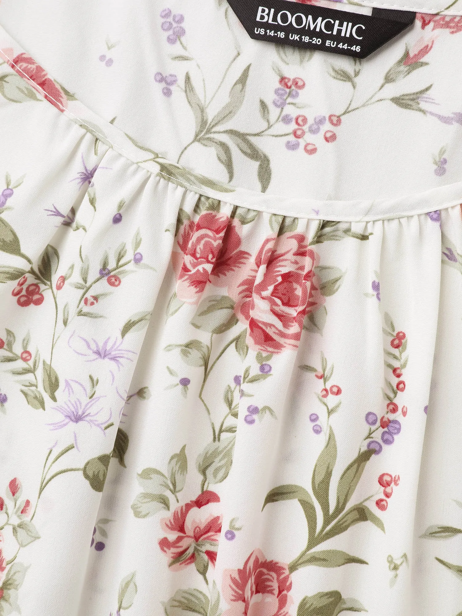 Floral Print Petal Sleeve Pleated Blouse sold by Bloomchic product image thumbnail 5