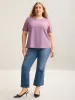 Spliced Sheer Sleeve Plain Curvy Fit Blouse sold by Bloomchic