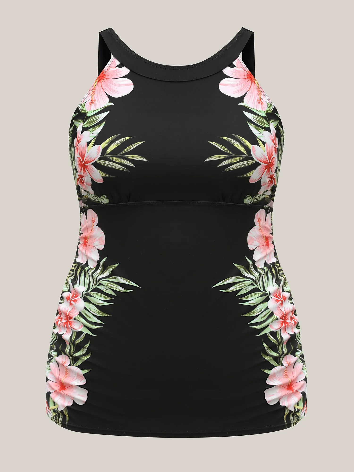 Side Floral Pattern Round Neck Swim Top sold by Bloomchic product image thumbnail 5