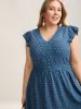 Lace Textured Spliced Pockets Midi Dress sold by Bloomchic