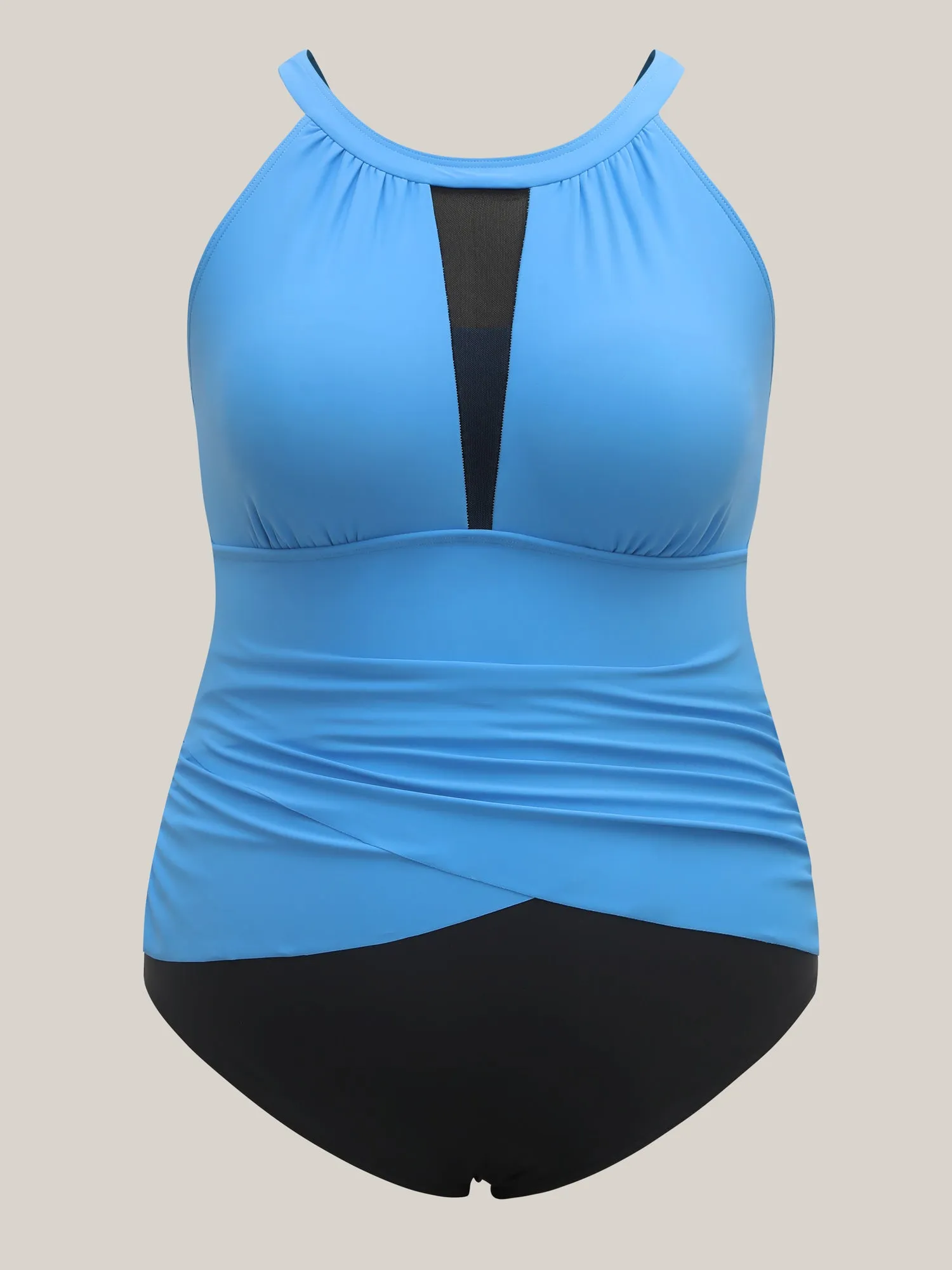 Spliced Color Block Ruched One-Piece Swimsuit sold by Bloomchic product image thumbnail 5