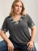 Lace Detail Relaxed Fit Plain Top sold by Bloomchic