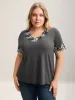 Lace Detail Relaxed Fit Plain Top sold by Bloomchic
