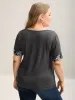 Lace Detail Relaxed Fit Plain Top sold by Bloomchic