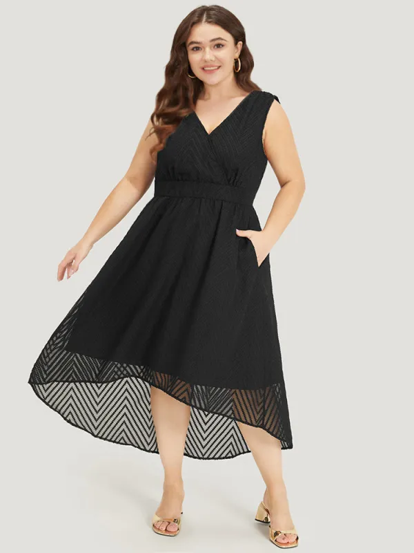 Solid Pocket Wrap High Low Hem Tank Dress sold by Bloomchic