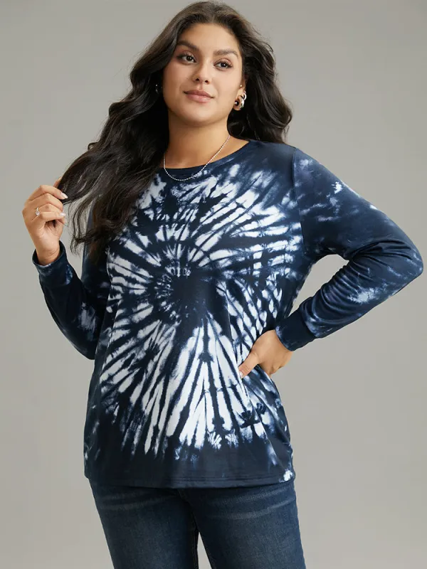 Tie Dye Long Sleeve Crew Neck Sweatshirt sold by Bloomchic