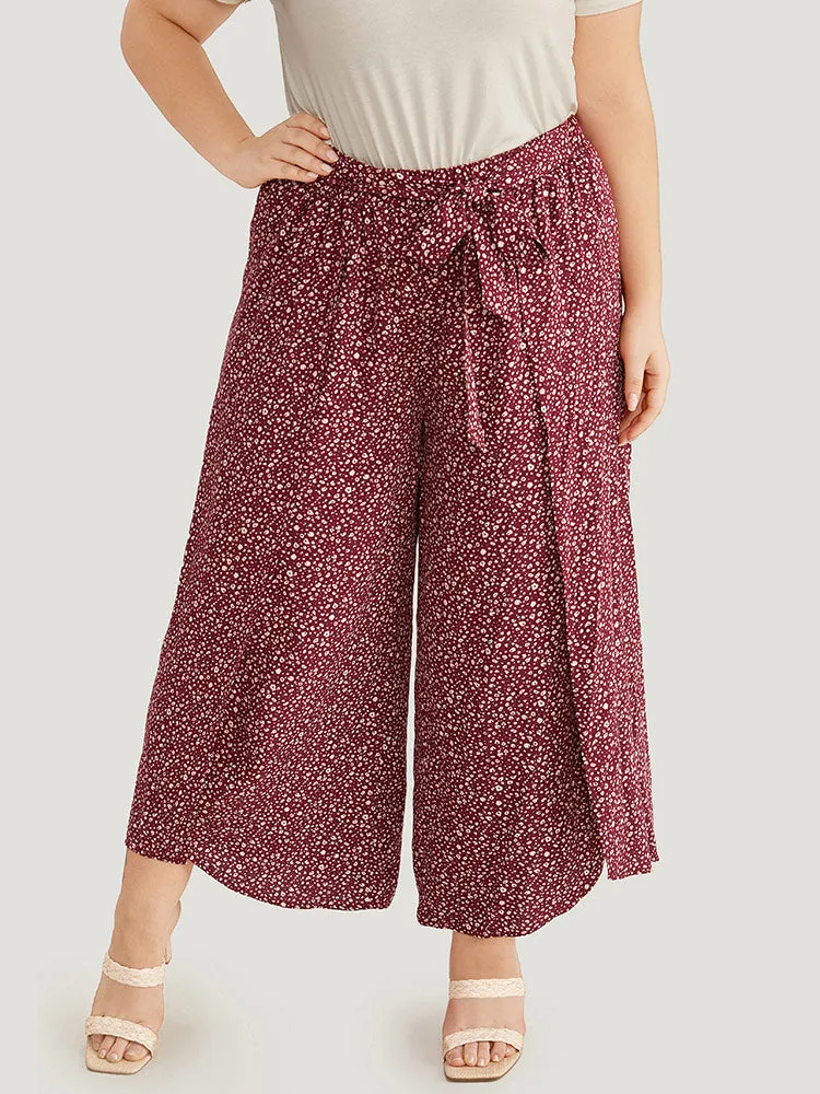 Leopard Print Ties Wrap Hem Wide Leg Pants sold by Bloomchic product image thumbnail 2