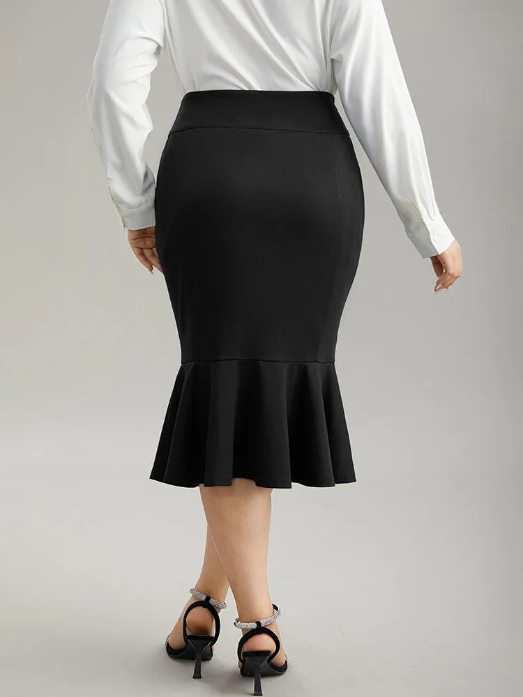 Plain Ruffles Buckle Detail Mermaid Hem Skirt sold by Bloomchic product image thumbnail 2