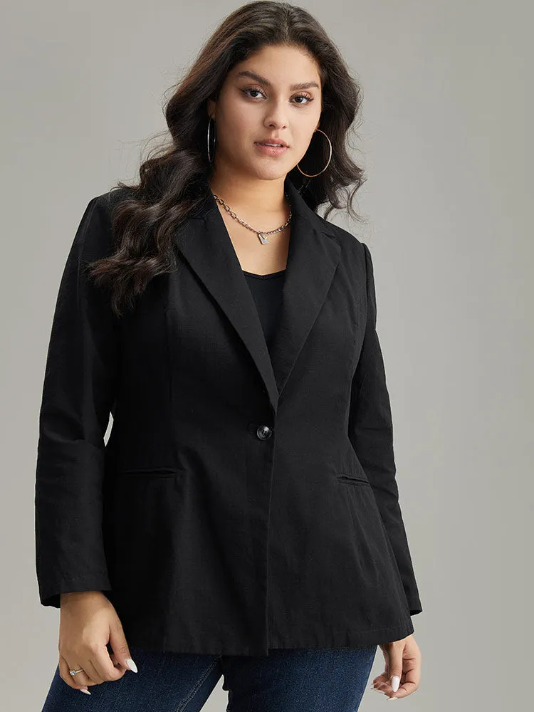 Plain Gathered Suit Collar Button Fly Blazer sold by Bloomchic product image thumbnail 3