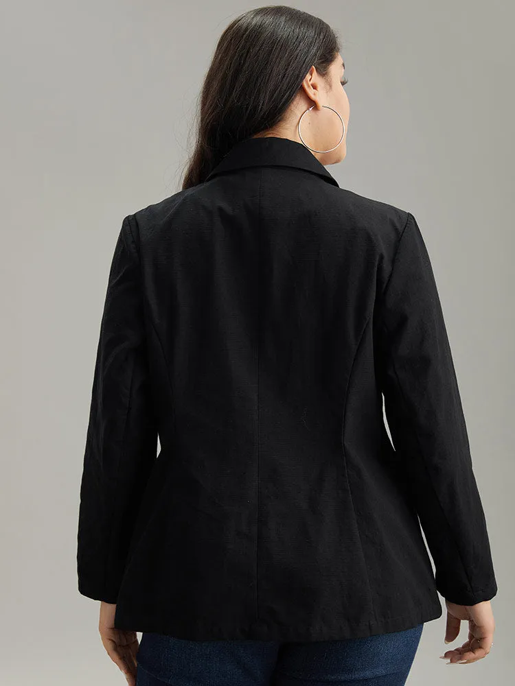 Plain Gathered Suit Collar Button Fly Blazer sold by Bloomchic product image thumbnail 2