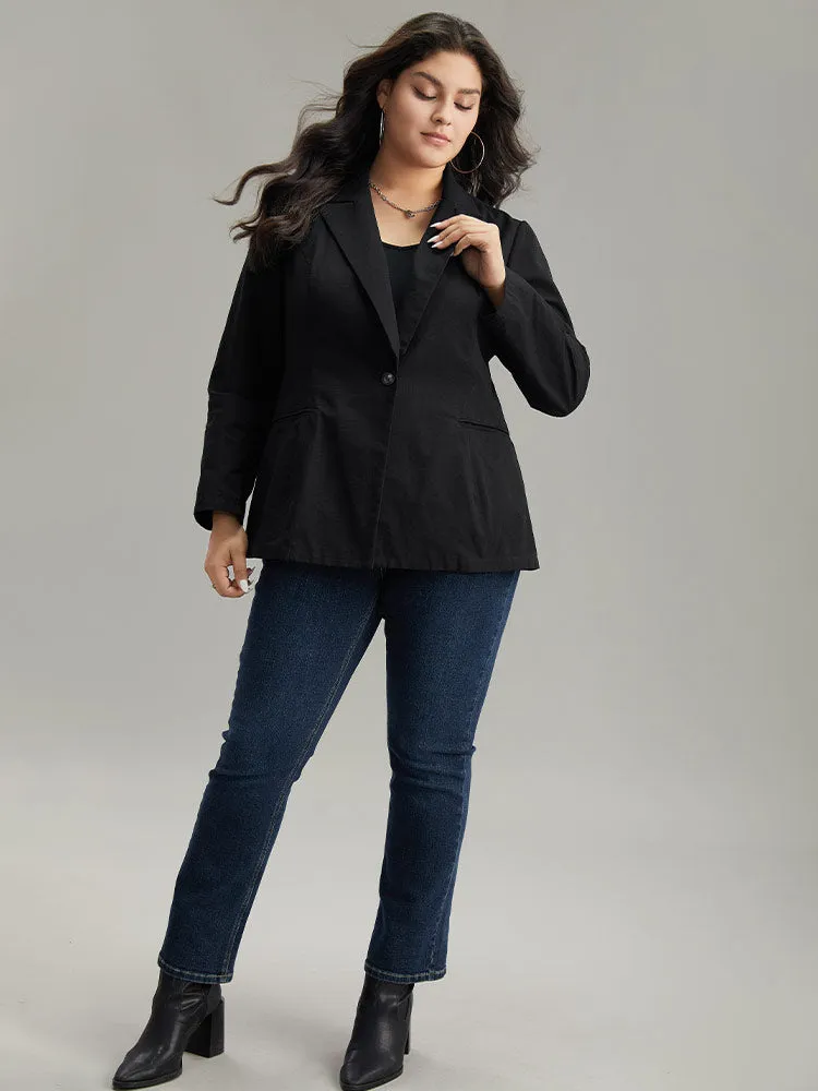 Plain Gathered Suit Collar Button Fly Blazer sold by Bloomchic product image thumbnail 4