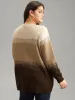 Ombre Colorblock Loose Crew Neck Pullover sold by Bloomchic