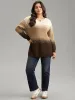 Ombre Colorblock Loose Crew Neck Pullover sold by Bloomchic
