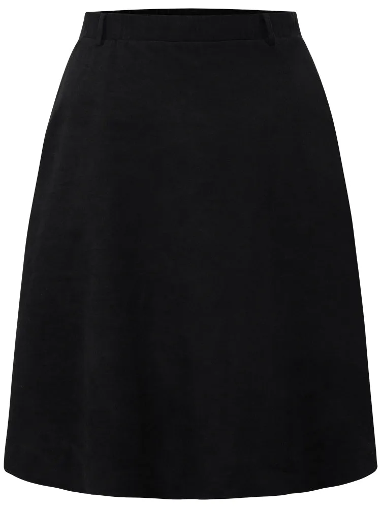 Plain Pocket Elastic Waist A-line Skirt sold by Bloomchic product image thumbnail 5