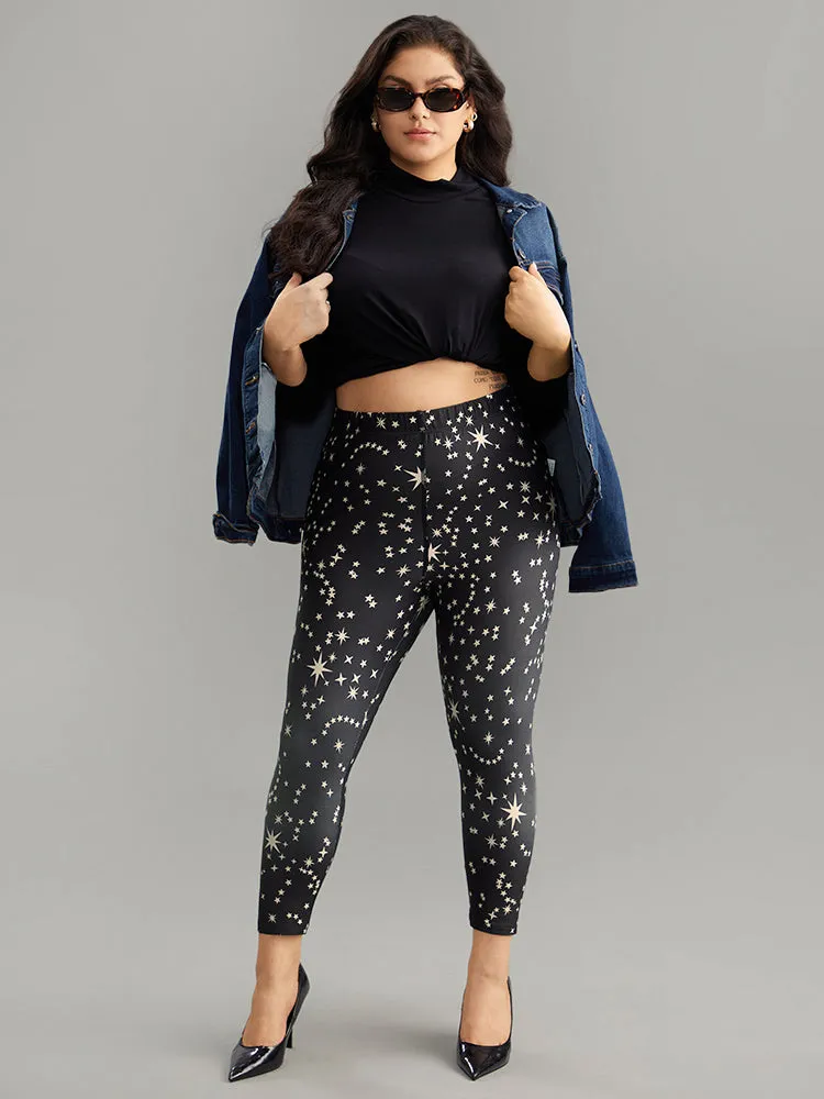 Star Print High Rise Skinny Leggings sold by Bloomchic product image thumbnail 3