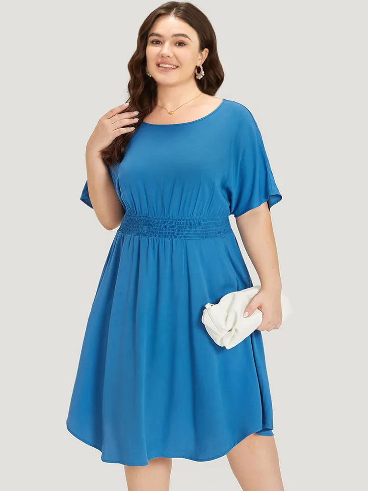 Supersoft Essentials Plain Shirred Pocket Batwing Sleeve Dress sold by Bloomchic