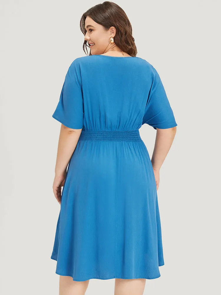 Supersoft Essentials Plain Shirred Pocket Batwing Sleeve Dress sold by Bloomchic product image thumbnail 4