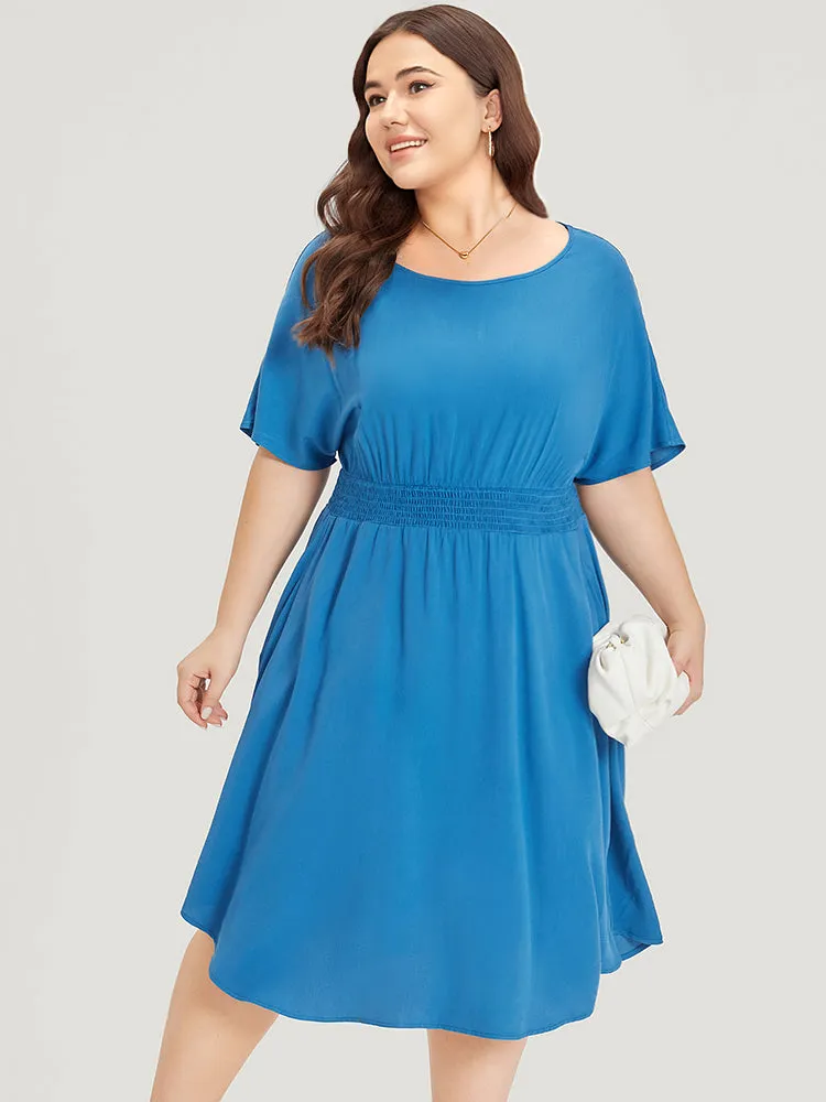 Supersoft Essentials Plain Shirred Pocket Batwing Sleeve Dress sold by Bloomchic product image thumbnail 2