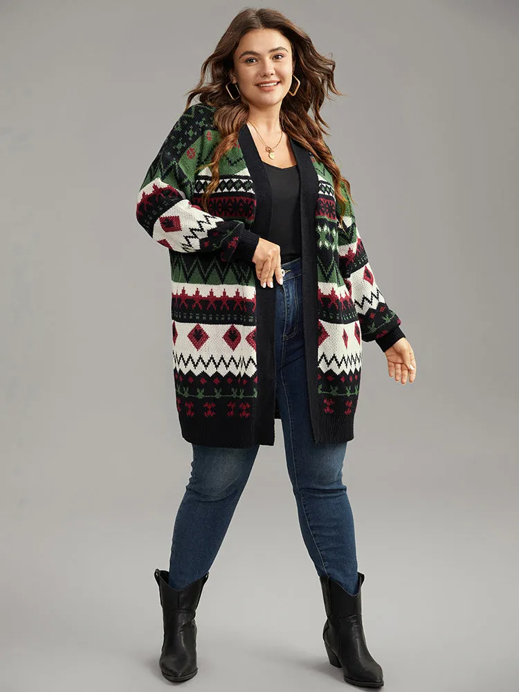 Christmas Graphic Open Front Tunic Cardigan sold by Bloomchic product image thumbnail 5
