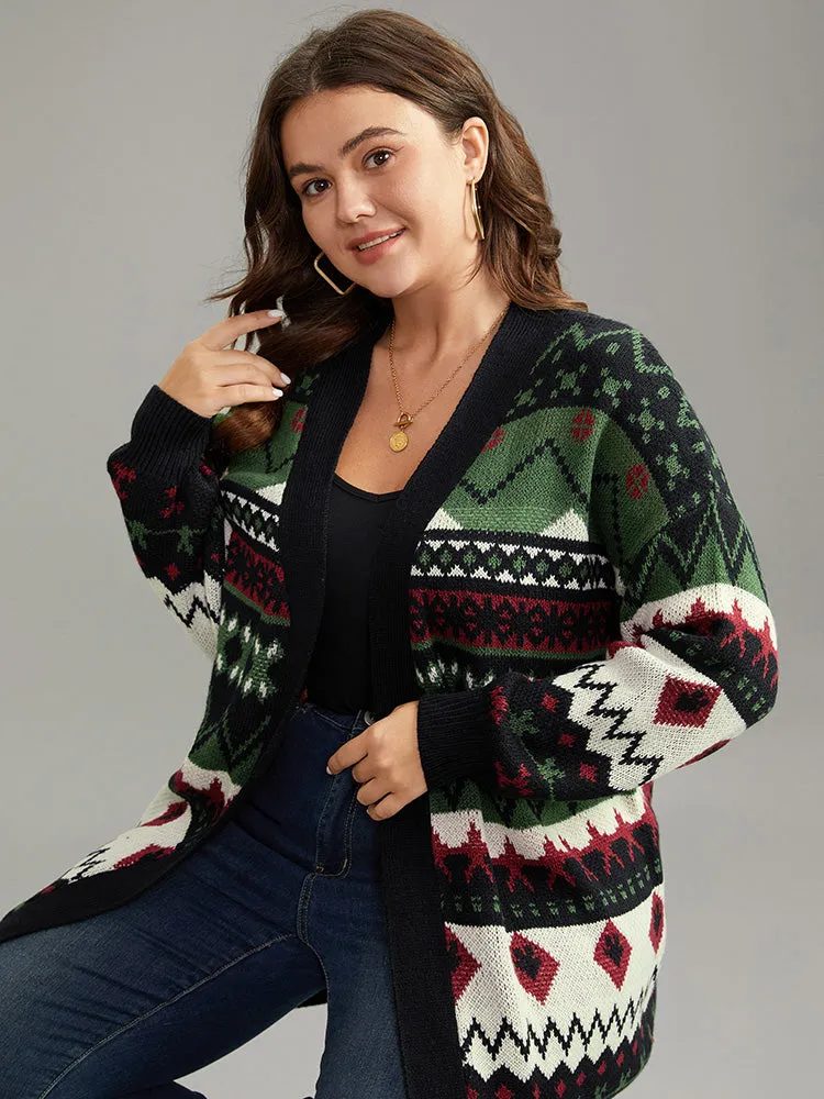 Christmas Graphic Open Front Tunic Cardigan sold by Bloomchic product image thumbnail 4