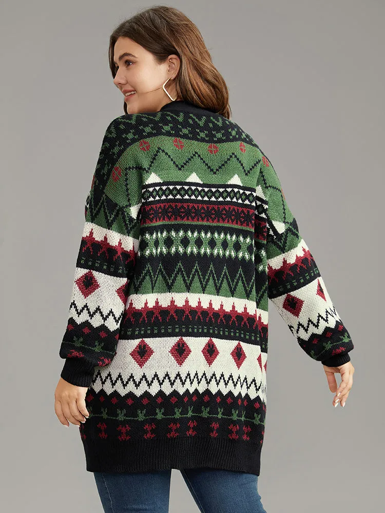 Christmas Graphic Open Front Tunic Cardigan sold by Bloomchic product image thumbnail 2