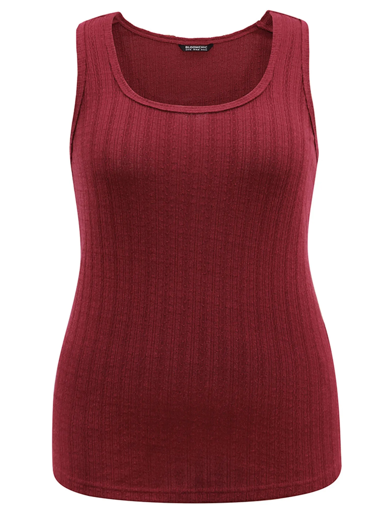 Solid Textured Square Neck Jacquard Tank Top sold by Bloomchic product image thumbnail 5